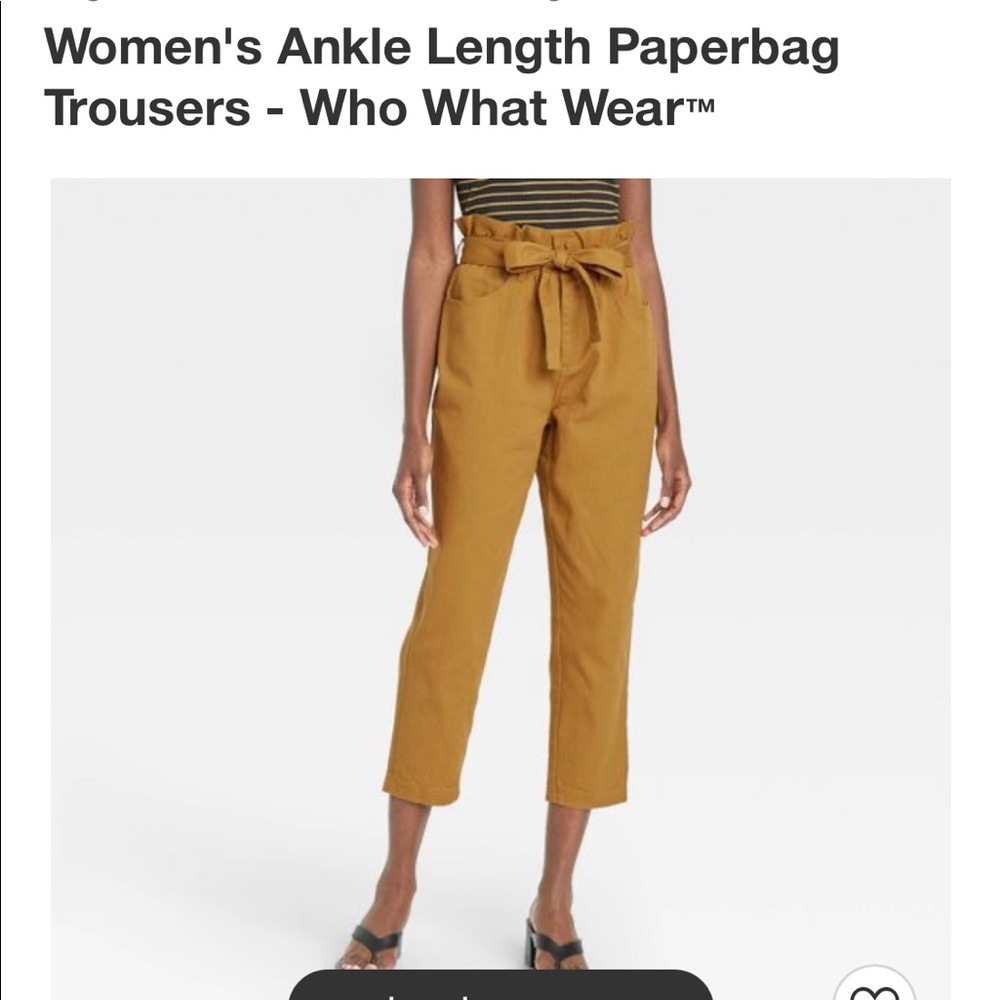 NWT Who What Wear paper bag trousers